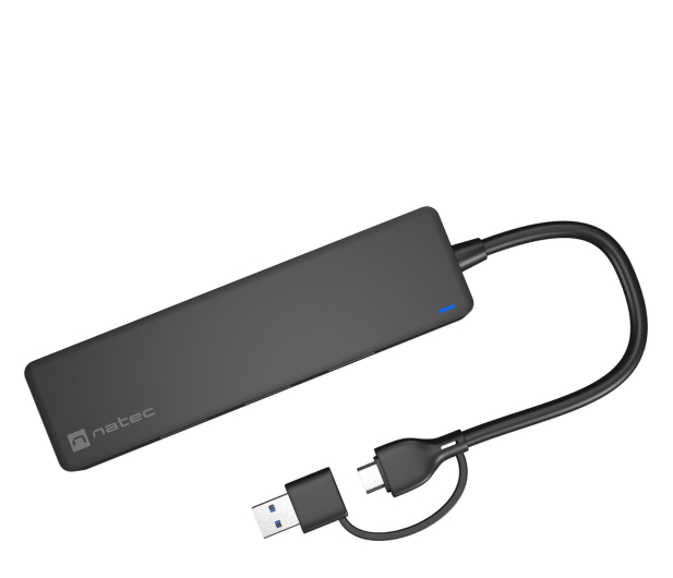 Natec HUB USB-C 3.0 MAYFLY 4-PORTY CZARNY + ADAPTER USB-A - 1470208 - zdjęcie 3